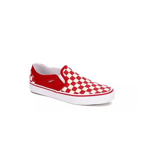 Giày Vans Checkerboard Slip On White/Red