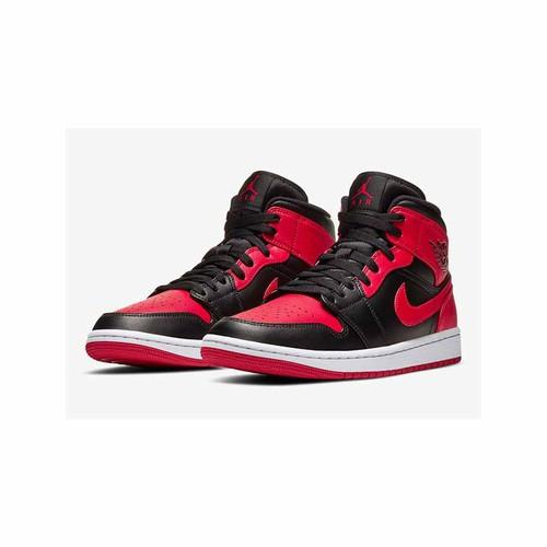 Giày Thể Thao Nike Jordan 1 Mid Banned Màu Đen Phối Đỏ Size 41 1