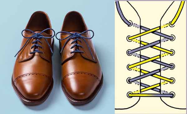 buộc dây giày tây đẹp, thắt dây giày tây 4 lỗ, cách buộc dây giày tây đẹp, các kiểu buộc dây giày tây, buộc giày tây giấu dây