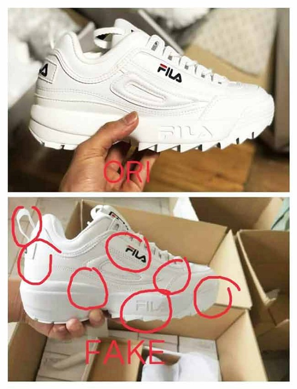 giày fila real và fake, check giày fila real, phân biệt giày fila real và fake, nhận biết giày fila real và fake, so sánh giày fila real và fake