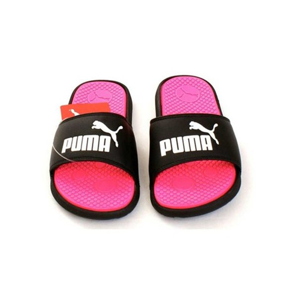 Dép quai ngang nữ Puma Black & Pink Cool Cat Slide Sandals Youth Girl's 3C NWT