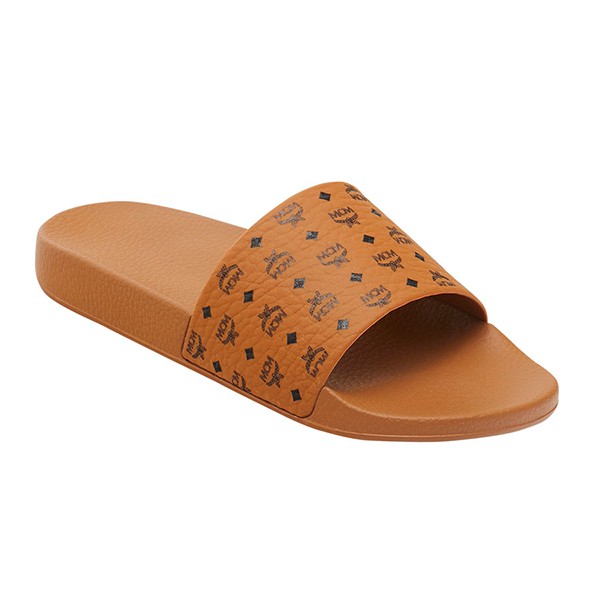 Mcm women's monogram discount print rubber slides