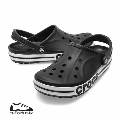Giày Crocs đi mưa Clog Bayaband màu đen