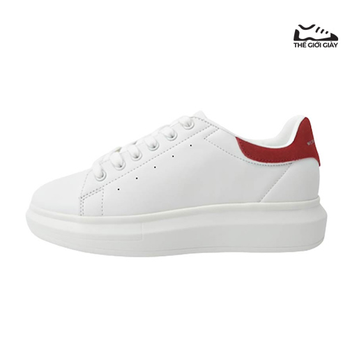 Giày thể thao Domba H-9017 màu trắng gót đỏ nhung