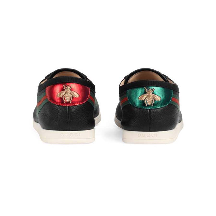 Giày Gucci Black Leather Falacer Sneakers Màu Đen