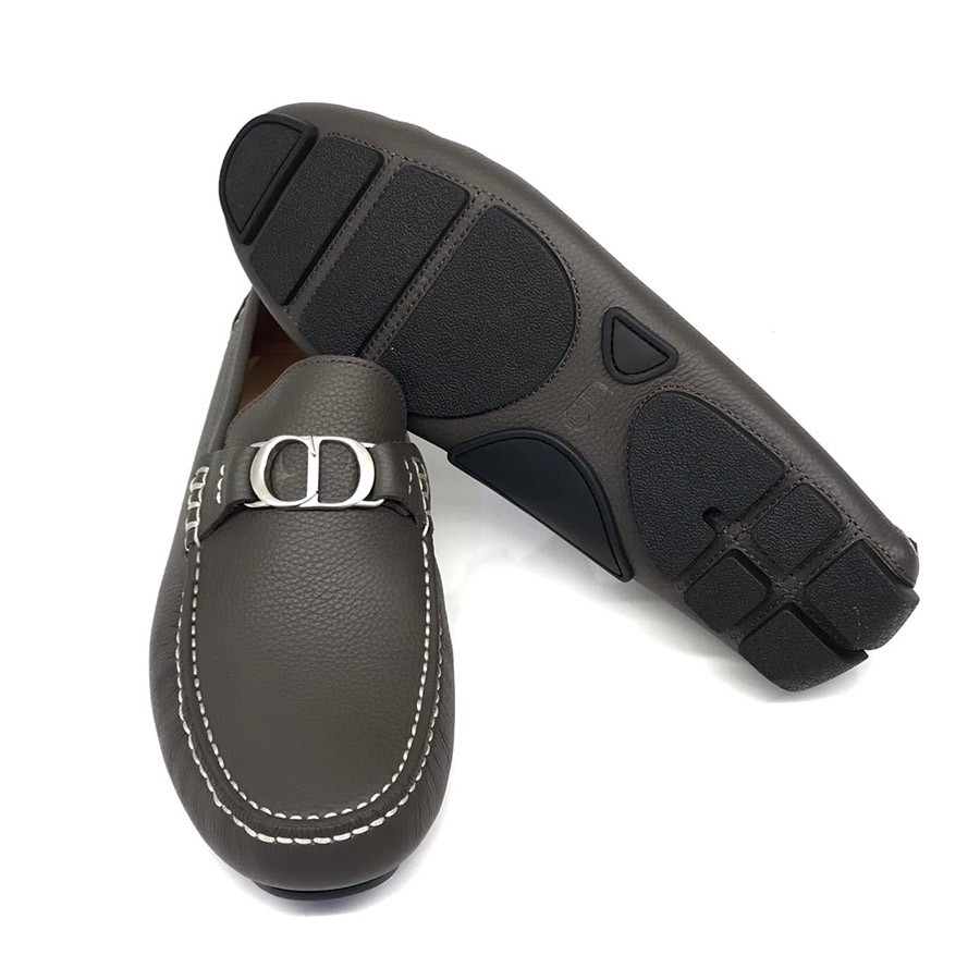 Giày rep 11 chính hãng Loafer Dior màu đen họa tiết Monogram