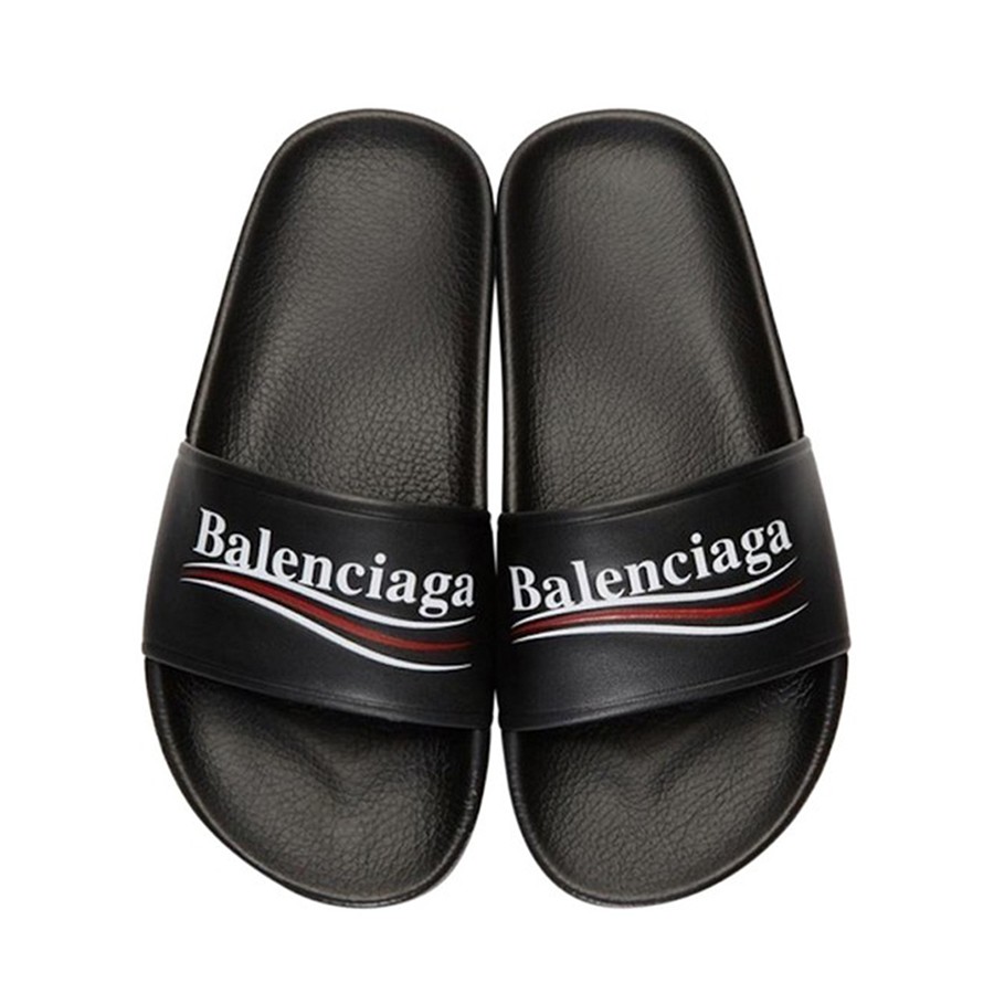 Mens Pool Slide Sandal in Black  Balenciaga US
