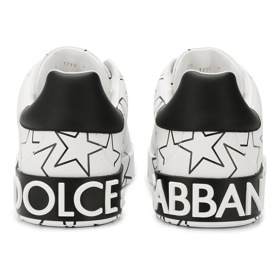 Giày Sneakers Dolce & Gabbana White Leather Màu Đen Trắng